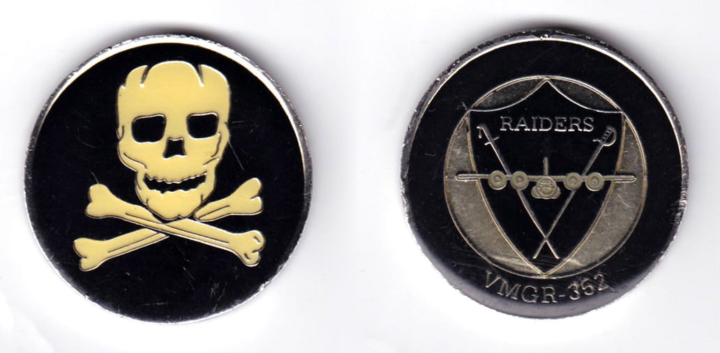 Round shaped, silver colored coin, 1-5/8 inches in diameter.