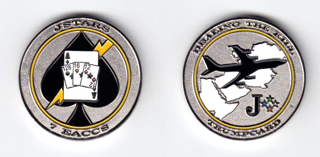 Round shaped, silver colored coin, 1-1/2 inches in diameter.