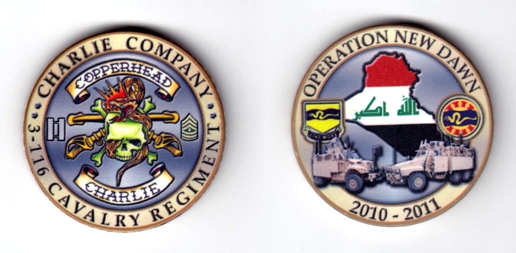 Round shaped, tan colored poker chip, 1-3/4 inches in diameter.