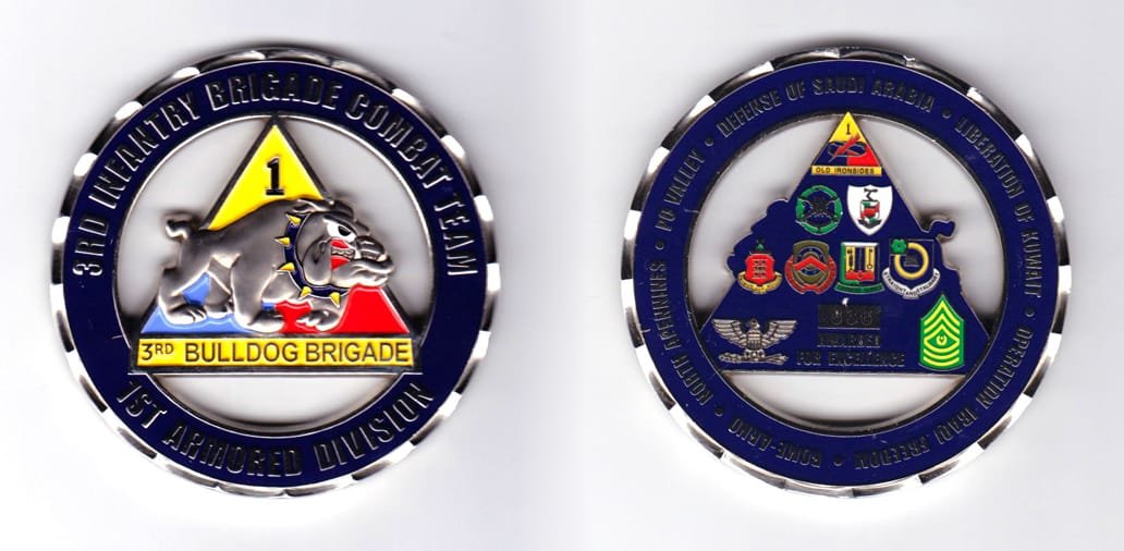 Round shaped, silver colored coin, 2-1/2 inches in diameter.