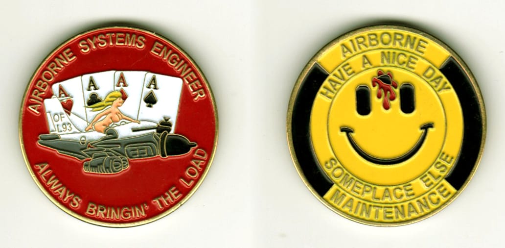 Round shaped, brass colored coin, 1-1/2 inches in diameter.