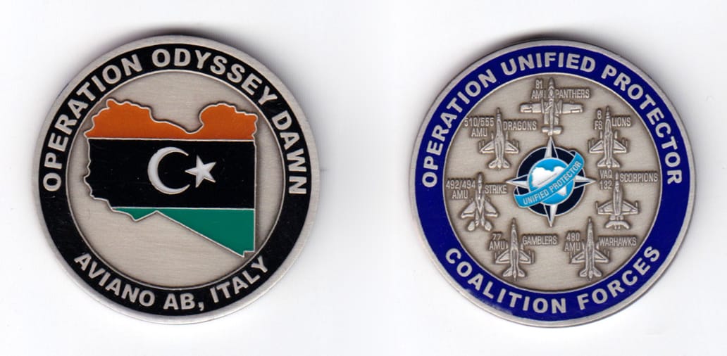 Round shaped coin, pewter in color, 1 3/4 inches in diameter.