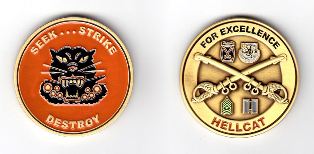 Round shaped coin, antique brass in color, 1 3/4 inches in diameter.