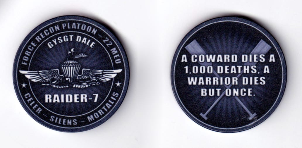 Round shaped poker chip, gray in color, 1 3/4 inches in diameter.