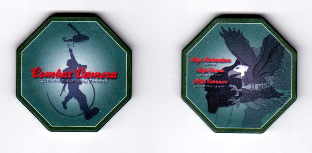 Octagon shaped poker chip, green in color, 1 3/4 inches high x 1 3/4 inches wide.