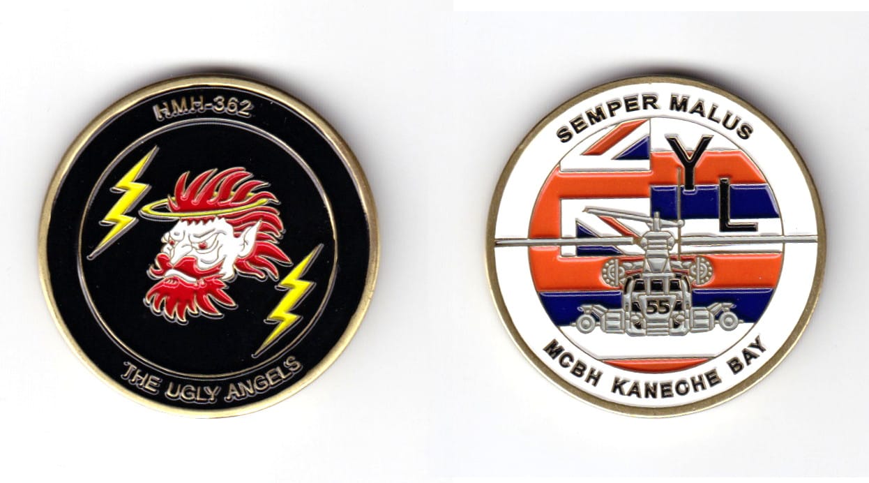 Round shaped coin, antique brass in color, 1 1/2 inches in diameter.