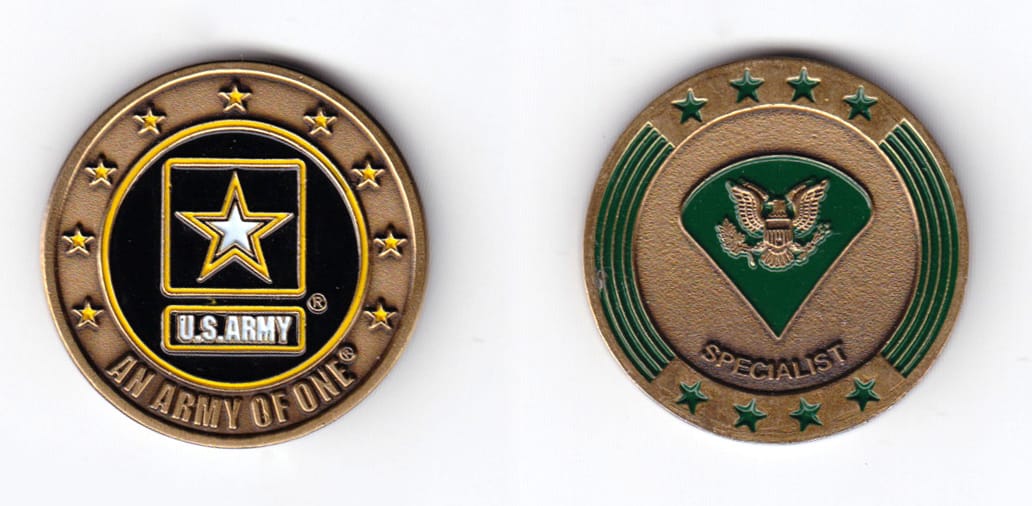 Round shaped coin, very antique brass in color, 1 1/2 inches in diameter.