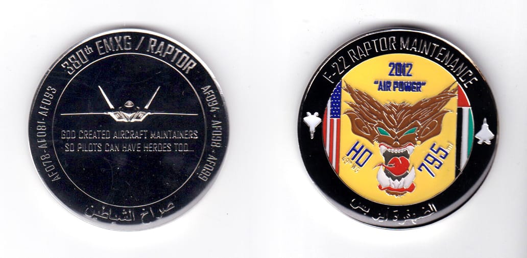 Round shaped coin, silver in color, 2 inches in diameter.