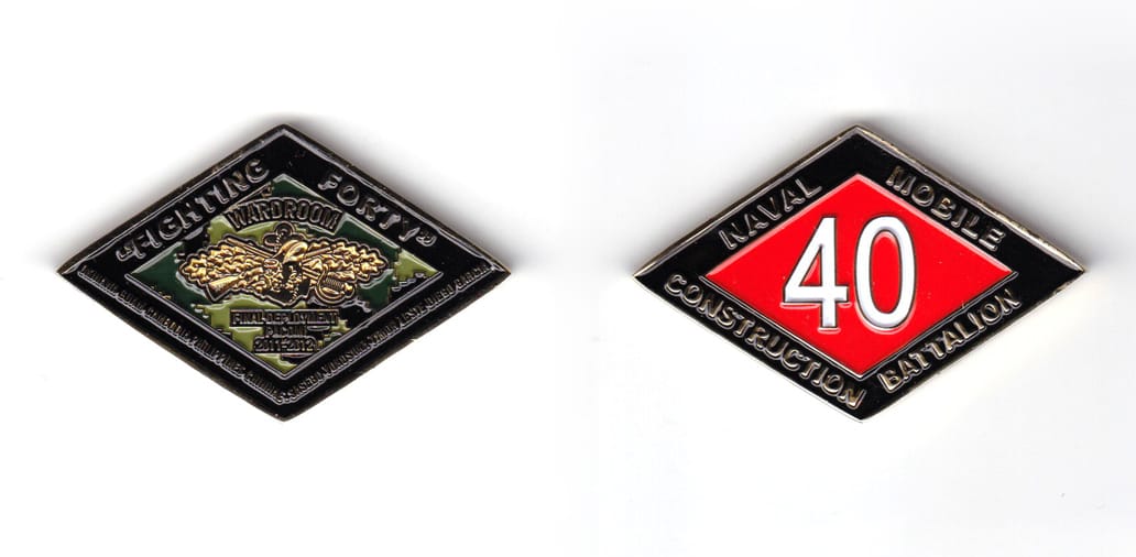 Lozenge shaaped coin, brass in color, 1 19/64 inches high x 1 31/32 inches wide.