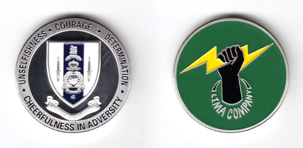 Round shaped coin, silver in color, 1 1/2 inches in color.