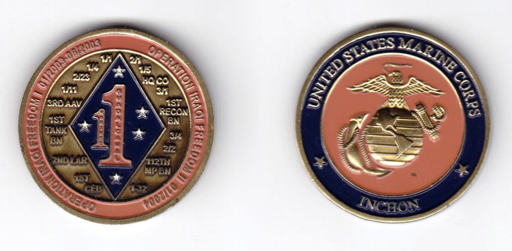 Round shaped coin, very antique brass in color, 1 1/2 inches in diameter.