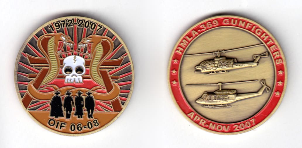 Round shaped coin, brass in color, 1 1/2 inches in diameter.