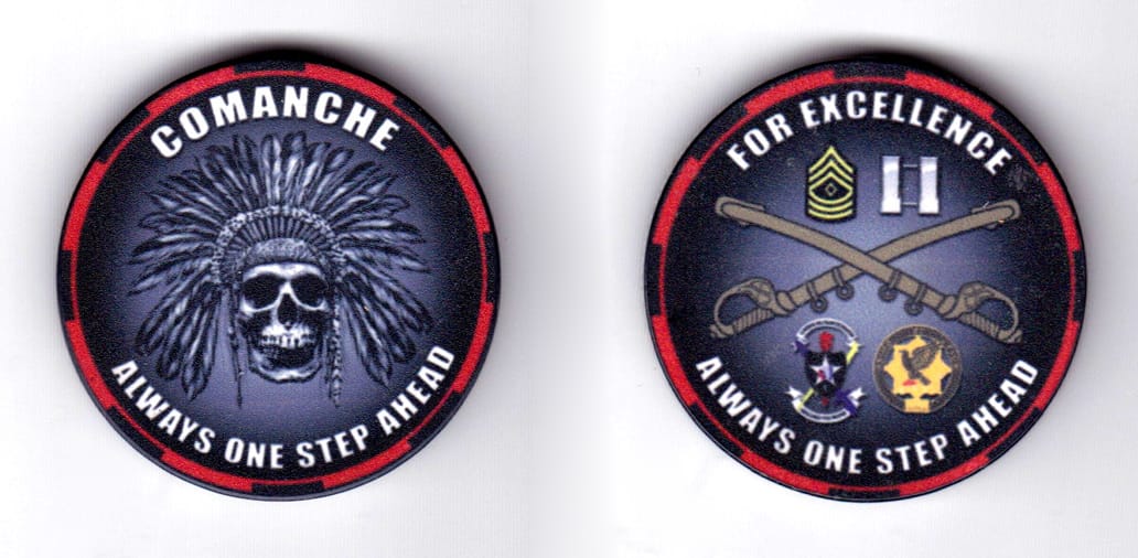 Round shaped poker chip, gray in color, 1 43/64 inches in diameter.