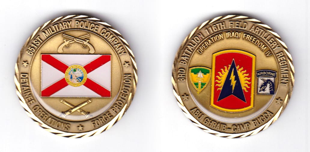 Round shaped coin, very antique brass in color, 1 3/4 inches in diameter.