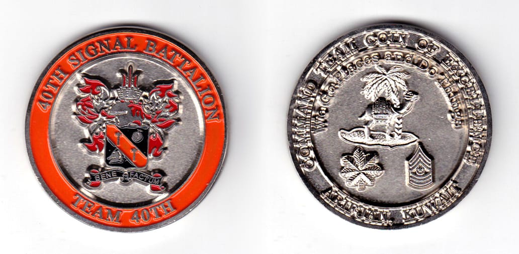 Round shaped coin, pewter in color, 1 63/64 inches in diameter.