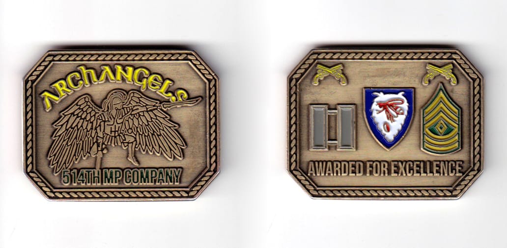 Rectangular shaped coin with straight cut corners, very antique brass in color, 1 35/64 inches high x 2 1/64 inches wide...