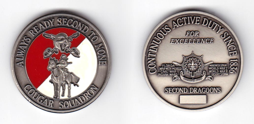 Round shaped coin, antique pewter in color, 1 1/2 inches in diameter.