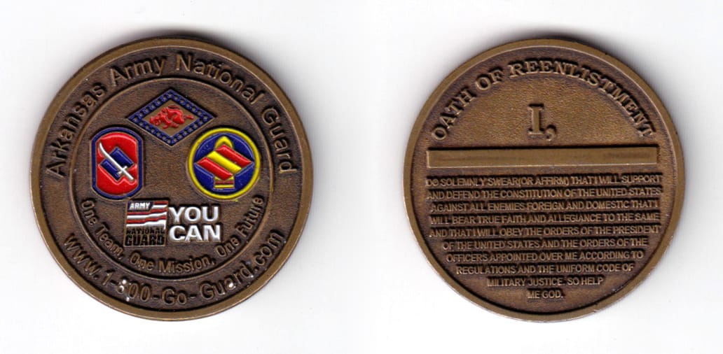 Round shaped coin, very antique brass in color, 1 17/32 inches in diameter.