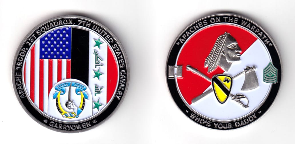 Round shaped coin, pewter in color, 1 63/64 inches in color.