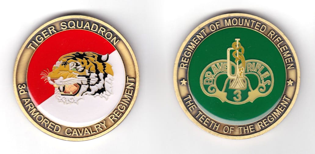 Round shaped coin, antique brass in color, 1 31/32 inches in diameter.