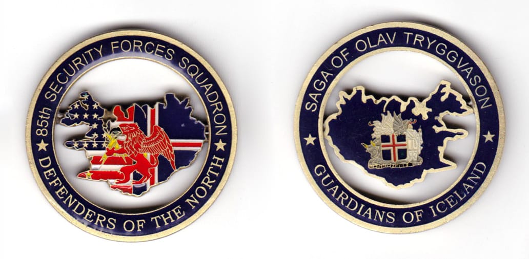 Round shaped coin, antique brass in color, 1 23/32 inches in diameter.