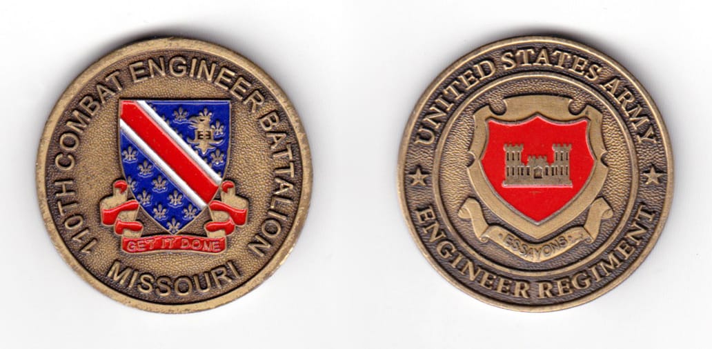 Round shaped coin, antique brass in color, 1 33/64 inches in diameter.