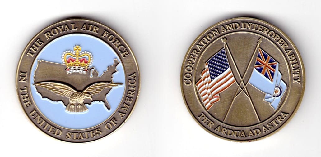 Round shaped coin, antique brass in color, 1 3/4 inches in diameter.