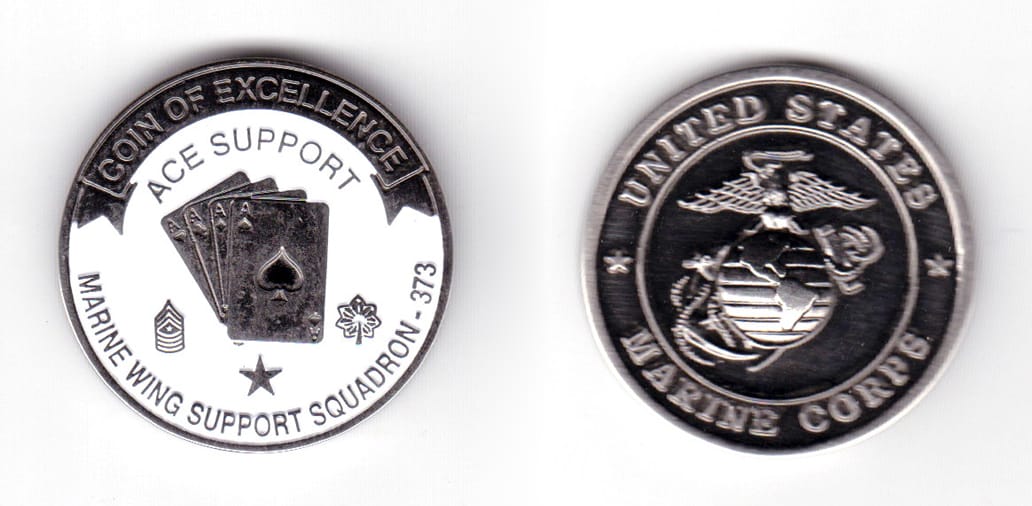 Rouns shaped coin, silver in color, 1 3/64 inches in diameter.