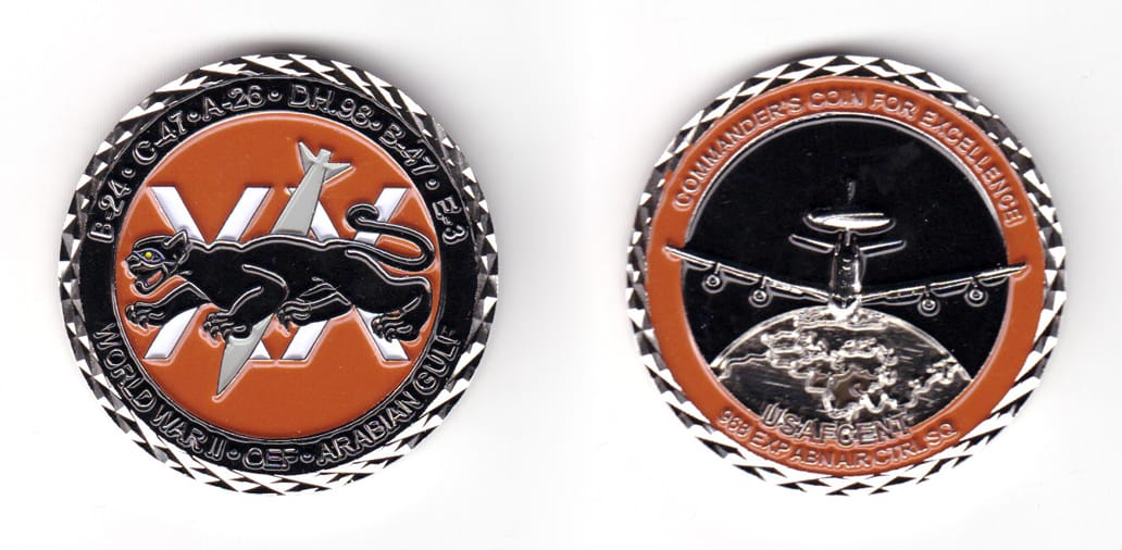 Round shaped coin, silver in color, 1 3/4 inches in diameter.