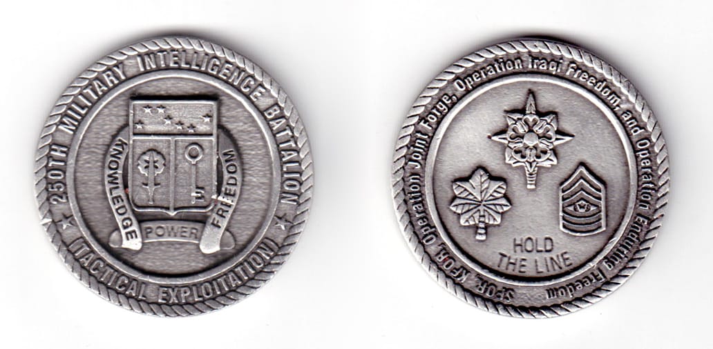 Round shaped coin, pewter in color, 1 21/32 inches in diameter.