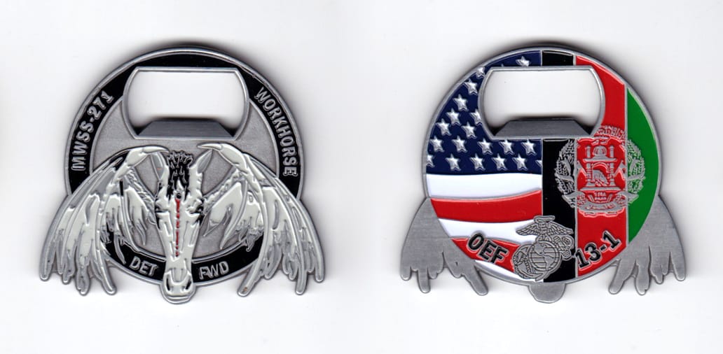 Round shaped bottle opener with winged horse's head in front and protruding beyond the lower half of the circle, antique...