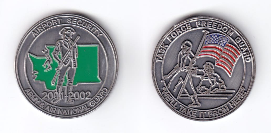 Round shaped coin, antique pewter, 1 1/2 inches in diameter.