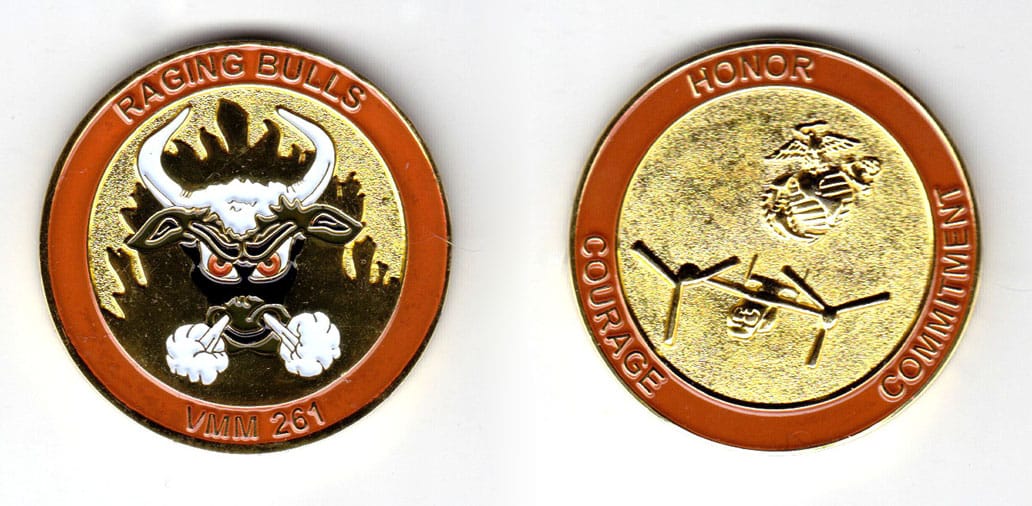 Round shaped coin, brass in color, 1 3/4 inches in diameter.