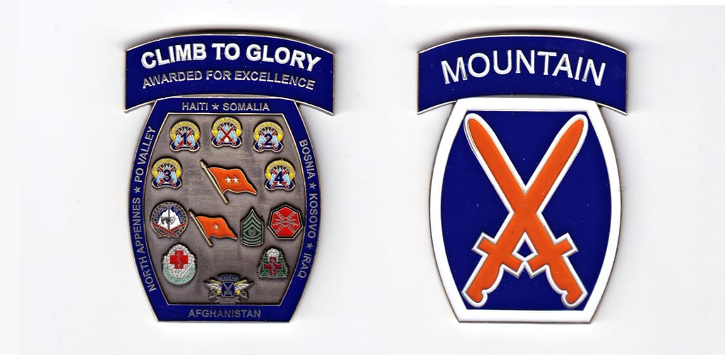 Rectangular shaped with long axis horizontal and arched and banner over, 2 1/2 inches high x 1 1/2 ibches wude.