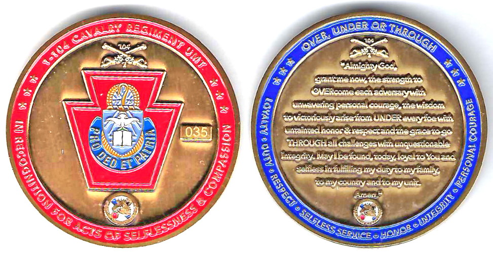 Round shaped coin 2 inches in diameter, Number 035